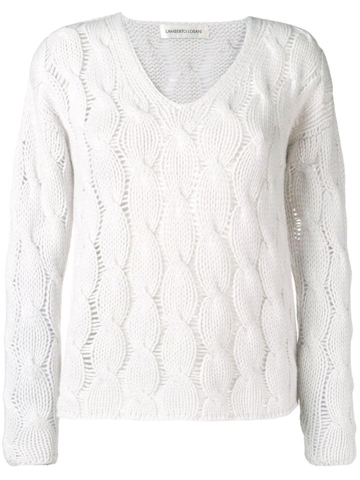 Lamberto Losani Patterend Knit Sweater - Neutrals
