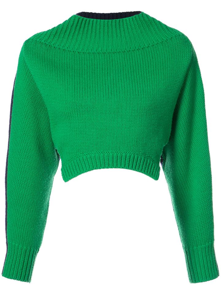 Monse Oversized Cropped Sweater - Green