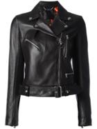 Philipp Plein Rainbow Biker Jacket, Women's, Size: Large, Black, Lamb Skin/viscose/acetate/polyester