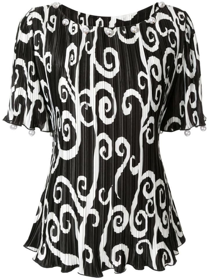 Romance Was Born Fortuny Vine Pearl Top - Black
