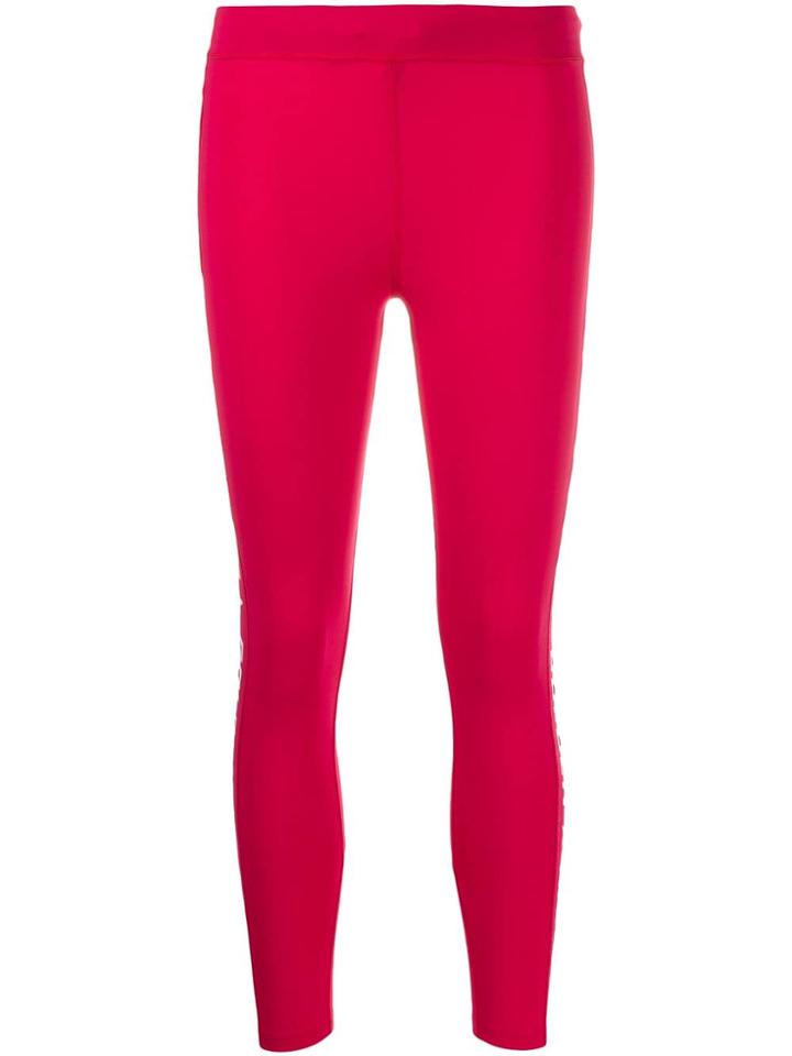 Golden Goose Logo-stripe Cropped Leggings - Red