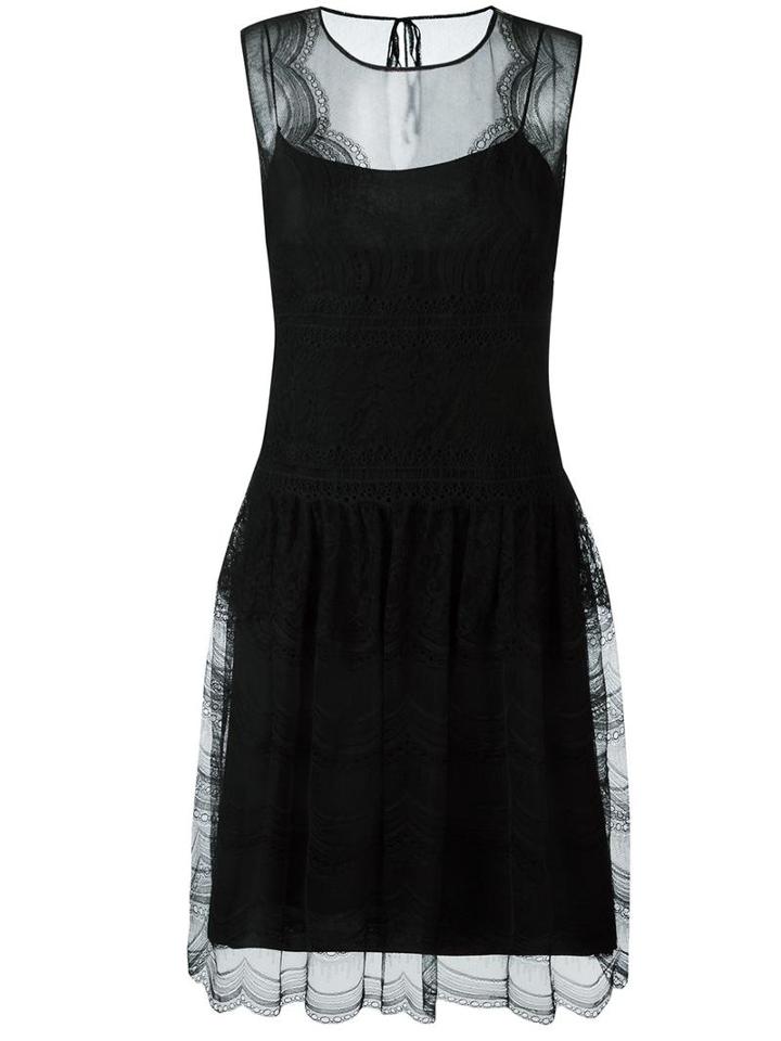Alberta Ferretti Sleeveless Lace Dress, Women's, Size: 38, Black, Polyamide/rayon/acetate/other Fibers
