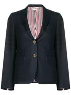 Thom Browne Sateen 4-bar Narrow Sport Coat - Blue