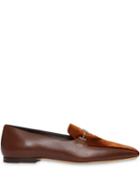 Burberry Monogram Motif Velvet And Leather Loafers - Brown