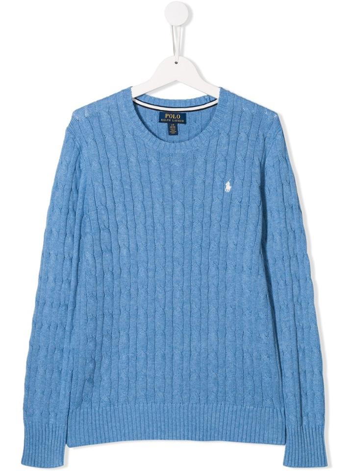 Ralph Lauren Kids Teen Cable Knit Jumper - Blue