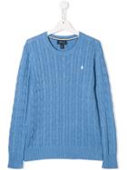 Ralph Lauren Kids Teen Cable Knit Jumper - Blue