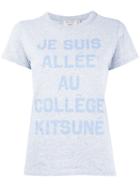 Maison Kitsuné Slogan Print T-shirt, Women's, Size: Small, Grey, Cotton