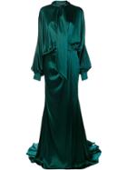 Alexandre Vauthier Long Draped Gown - Green