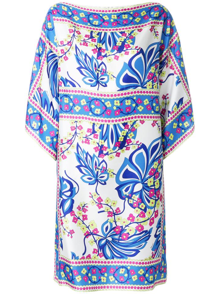 P.a.r.o.s.h. Floral Printed Kaftan Dress - Blue