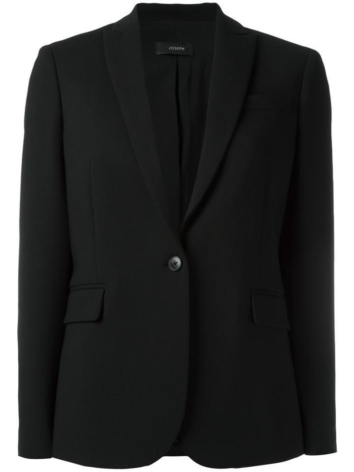 Joseph 'savoy' Stretch Blazer, Women's, Size: Large, Black, Virgin Wool/spandex/elastane/polyester/acetate