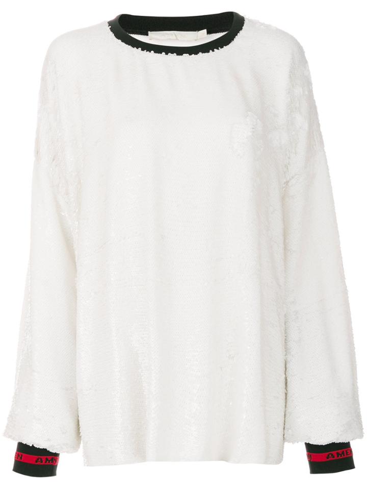 Amen Sequined Sweatshirt - White