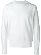Sacai Round Neck Sweatshirt, Men's, Size: 3, White, Cotton