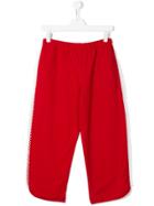 No21 Kids Netted Detail Track Pants - Red