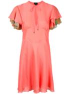 Just Cavalli Flared Dress, Women's, Size: 38, Yellow/orange, Silk/viscose/polyester