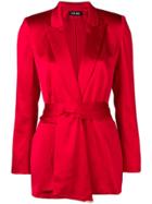 Styland Tie Belt Blazer - Red