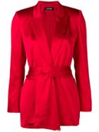 Styland Tie Belt Blazer - Red