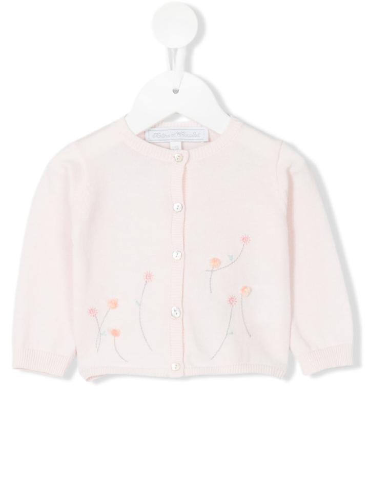 Tartine Et Chocolat - Embroidered Cardigan - Kids - Cotton - 6 Mth, Pink/purple