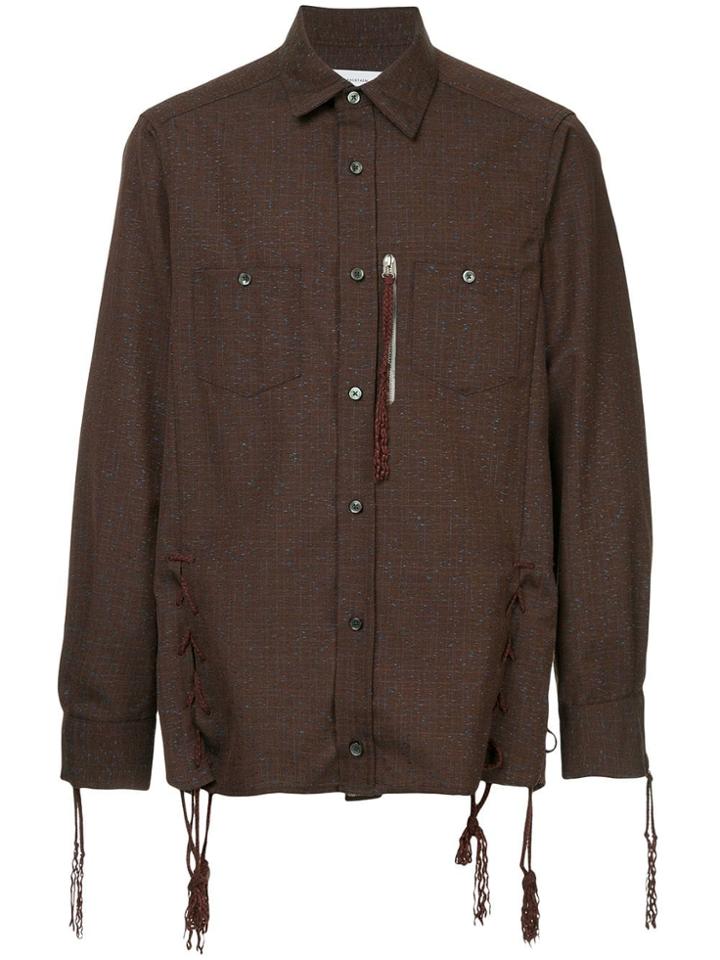 Facetasm Facetasm X Woolmark Flecked Casual Shirt - Brown