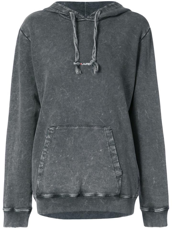 Saint Laurent Long Sleeved Hoodie - Black