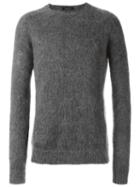 Roberto Collina Textured Sweater, Men's, Size: 54, Grey, Nylon/mohair/wool