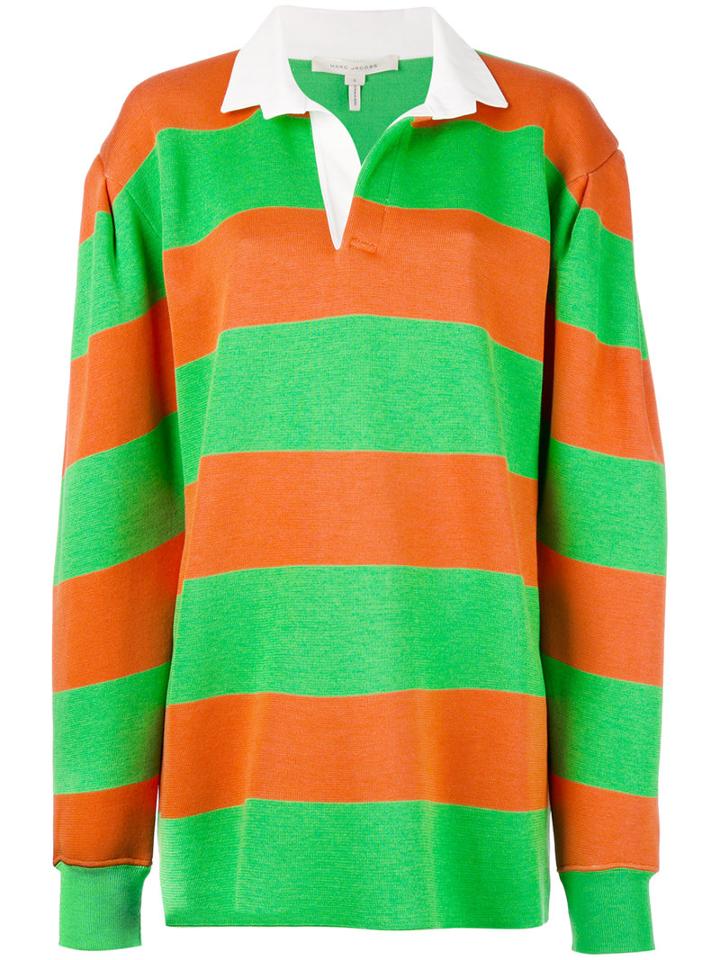 Marc Jacobs - Long-sleeve Rugby Sweatshirt - Women - Cotton/nylon/polyester/tencel - S, Green, Cotton/nylon/polyester/tencel