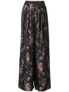 Erika Cavallini Wide Leg Floral Trousers - Blue