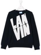 Lanvin Enfant Teen Logo Print Sweatshirt - Blue
