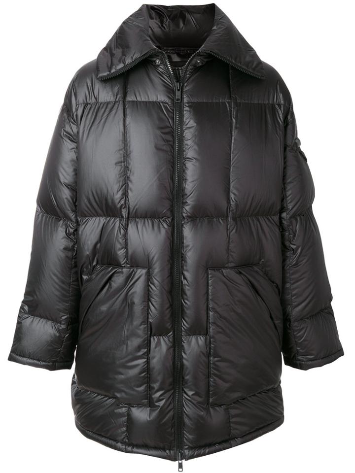 Prada Shoulder Strap Padded Coat - Black