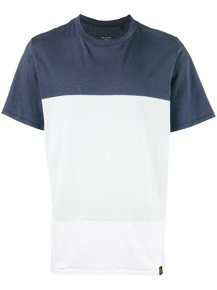 Rag & Bone Colour Block Precision T-shirt - Blue