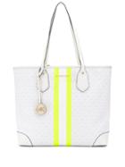 Michael Michael Kors Eva Neon Stripe Tote - White
