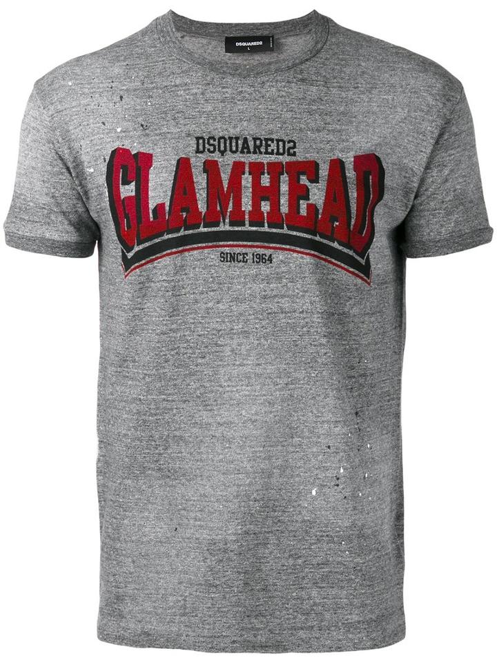Dsquared2 Glamhead Dyed T-shirt, Men's, Size: Large, Grey, Cotton