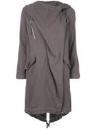 All Saints Asymmetric Parka Coat - Grey