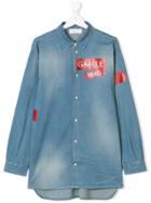 Gaelle Paris Kids Teen Patch Appliqué Denim Shirt - Blue