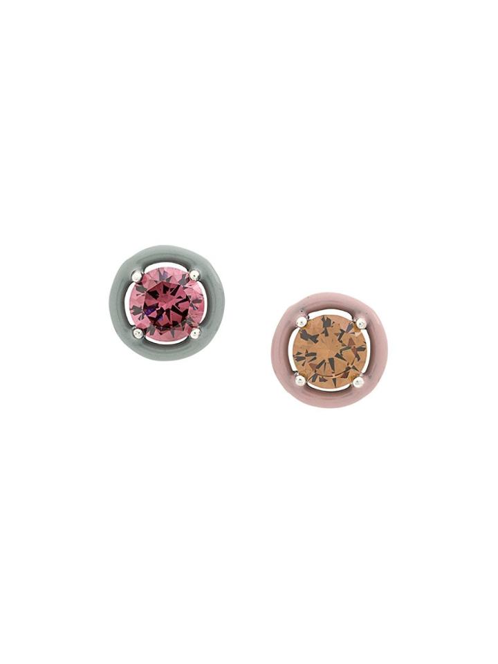 Bottega Veneta Enamelled Post Earrings - Grey
