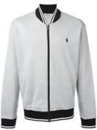 Polo Ralph Lauren Logo Embroidery Bomber Jacket, Men's, Size: Xl, Grey, Cotton