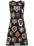 Dolce & Gabbana Heart Print A Line Dress - Black