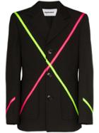 Pronounce Cross Beam Single-breasted Blazer - Black