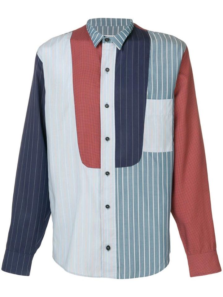 Henrik Vibskov Fullmoon Mixed Pattern Shirt - Blue