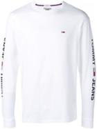 Tommy Jeans Long-sleeved Logo T-shirt - White