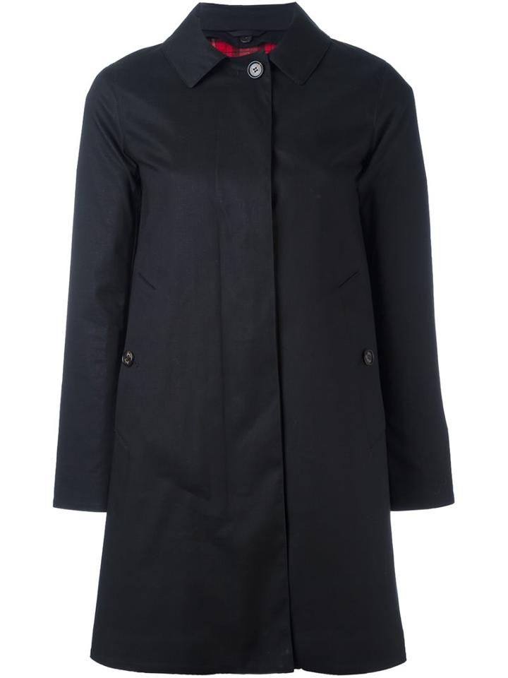 Sealup Lateral Pockets Mid Coat, Women's, Size: 44, Black, Cotton/polyamide/polyester/wool