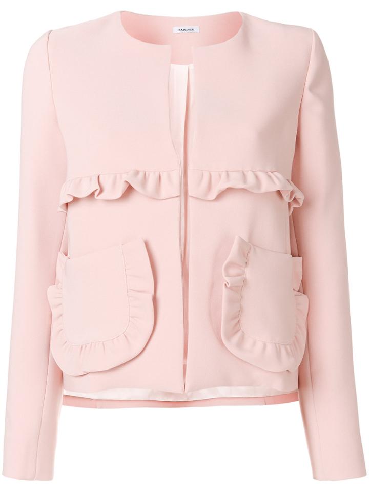 P.a.r.o.s.h. Fitted Ruffle Blazer - Pink & Purple