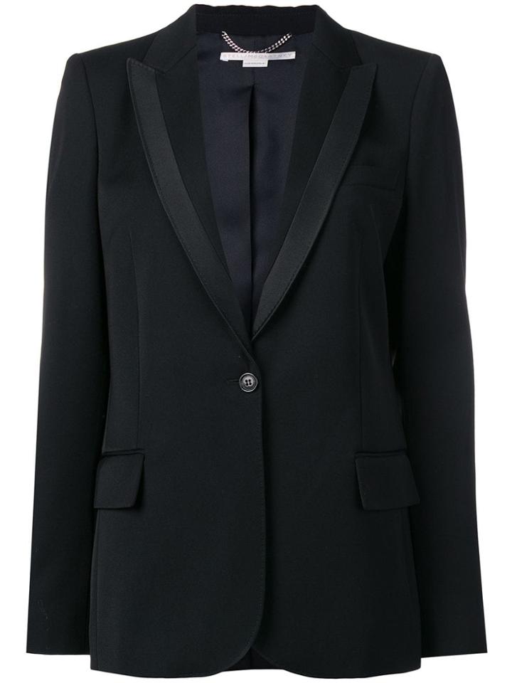 Stella Mccartney Silk Lapel Blazer - Black