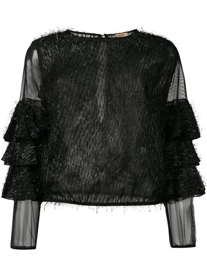 Liu Jo Ruffle-sleeves Blouse - Black