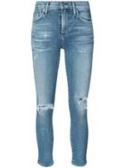 Citizens Of Humanity Cropped Distressed Skinny Jeans - Blue