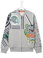 Kenzo Kids 'jungle Tiger' Zipped Sweatshirt, Boy's, Size: 14 Yrs, Grey