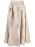 Tibi Tropical Wool Wrap Skirt - Brown