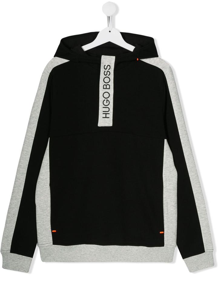 Boss Kids Colour Block Hoodie - Black