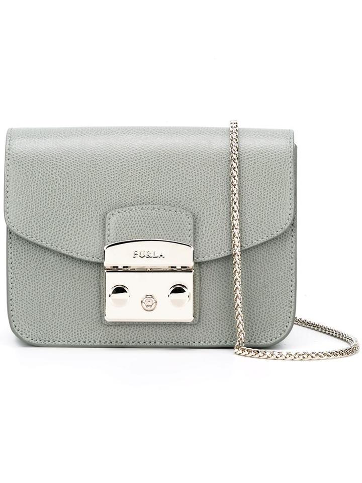 Furla Chain Strap Crossbody Bag, Women's, Grey, Leather