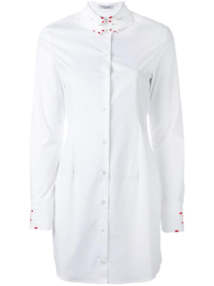 Vivetta Hand Collar Shirt, Women's, Size: 42, White, Cotton/spandex/elastane
