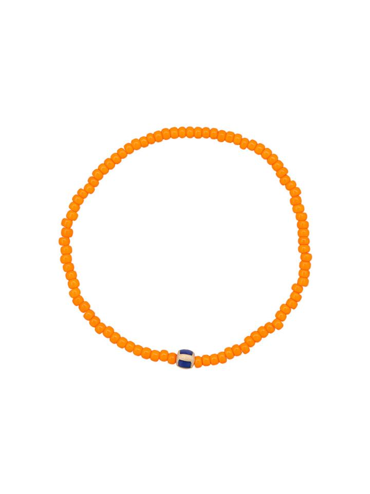 Luis Morais Enameled Stripe Beaded Bracelet - Yellow & Orange